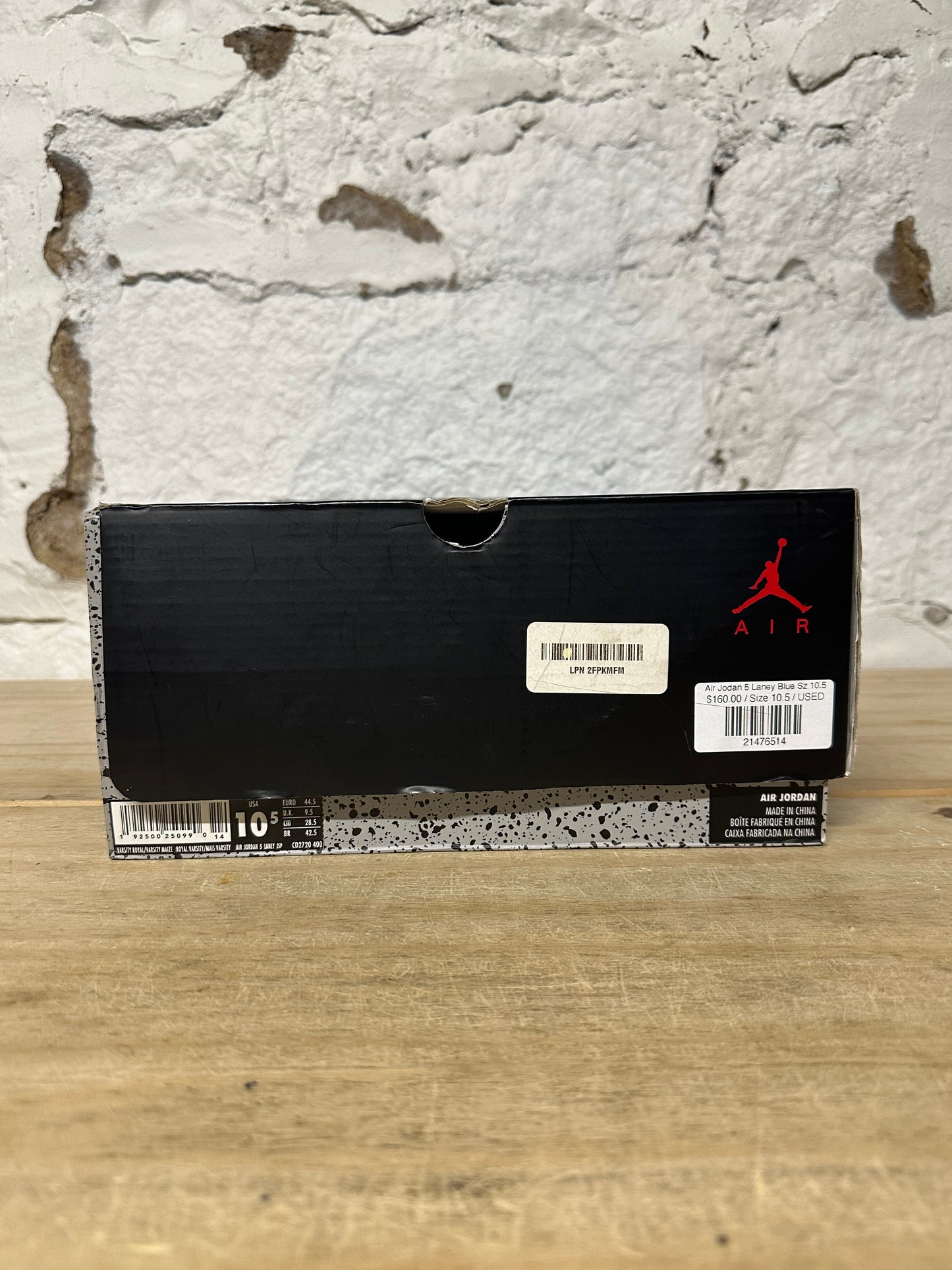 Air Jodan 5 Laney Blue Sz 10.5