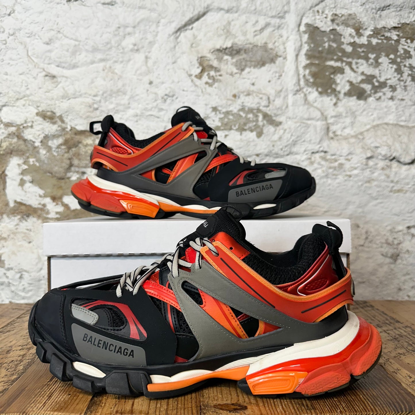Balenciaga Track Black Orange Red Sneaker Sz 10 (43)