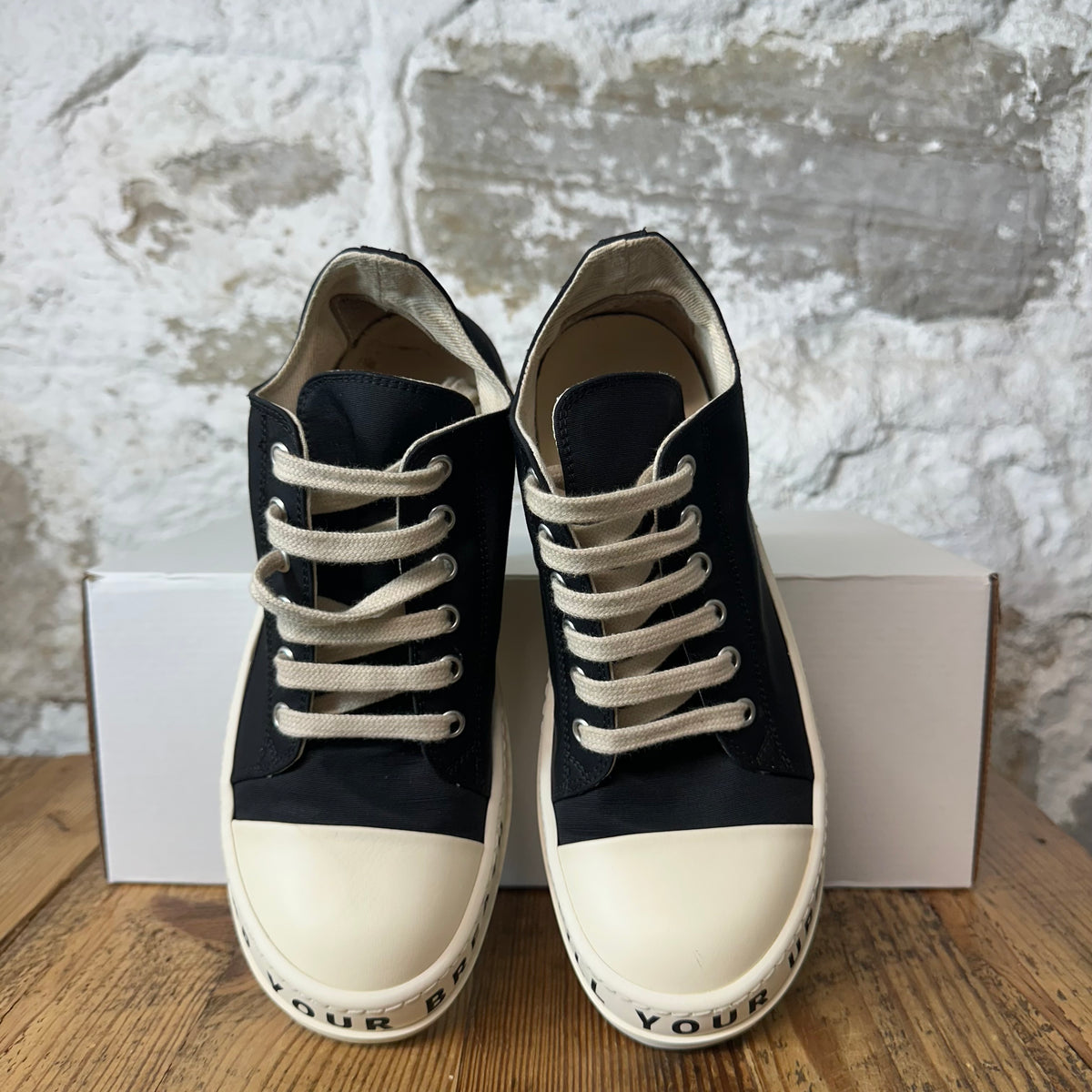 Rick Owens Stop Breath Black Milk Sneaker Sz 4.5 (36)