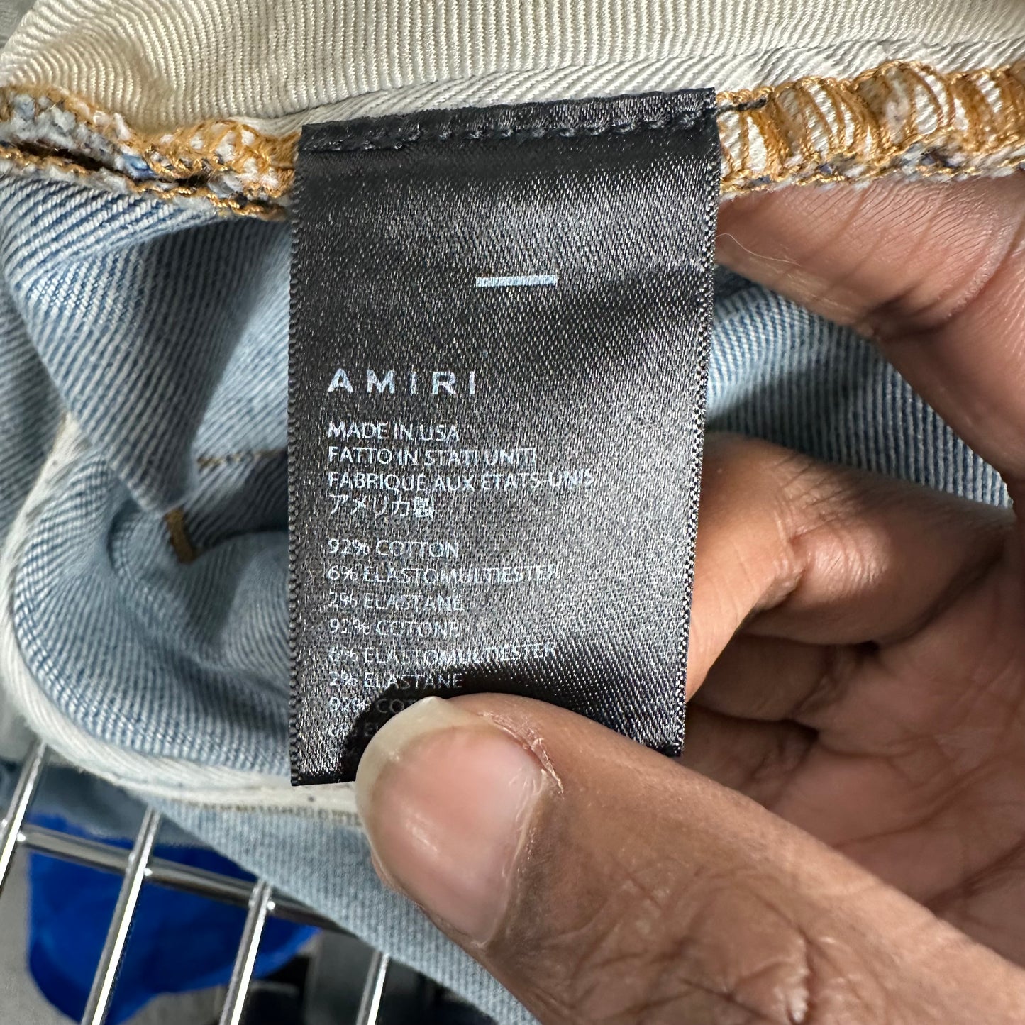 Amiri Distressed Plain Blue Denim Jeans Sz 38