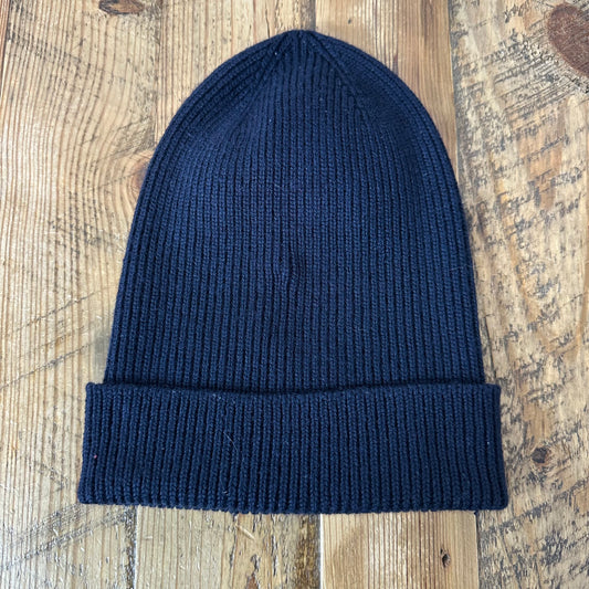 Moncler Small Logo Navy Beanie