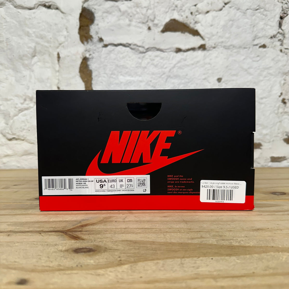 Air Jordan 1 High Virgil Abloh Archive Alaska Sz 9.5