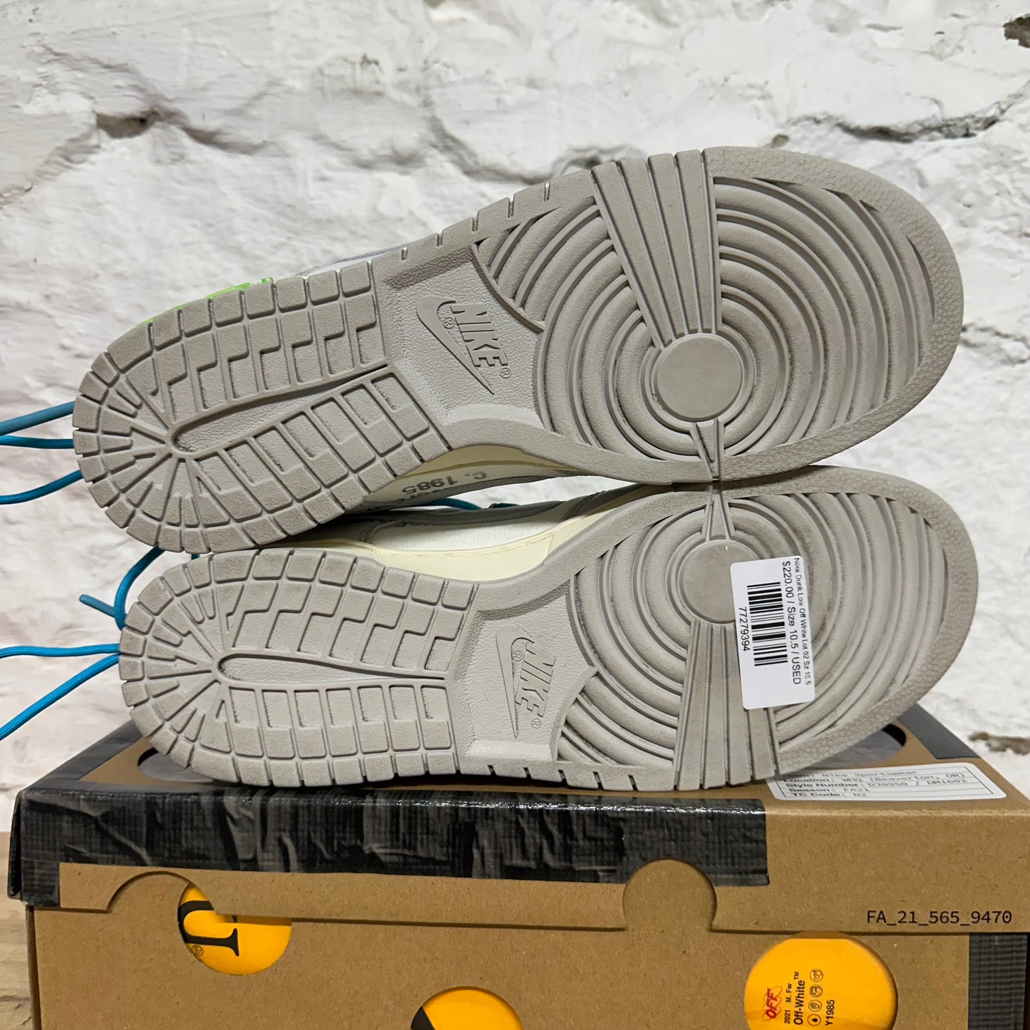 Nike Dunk Low Off-White Lot 02 Sz 10.5