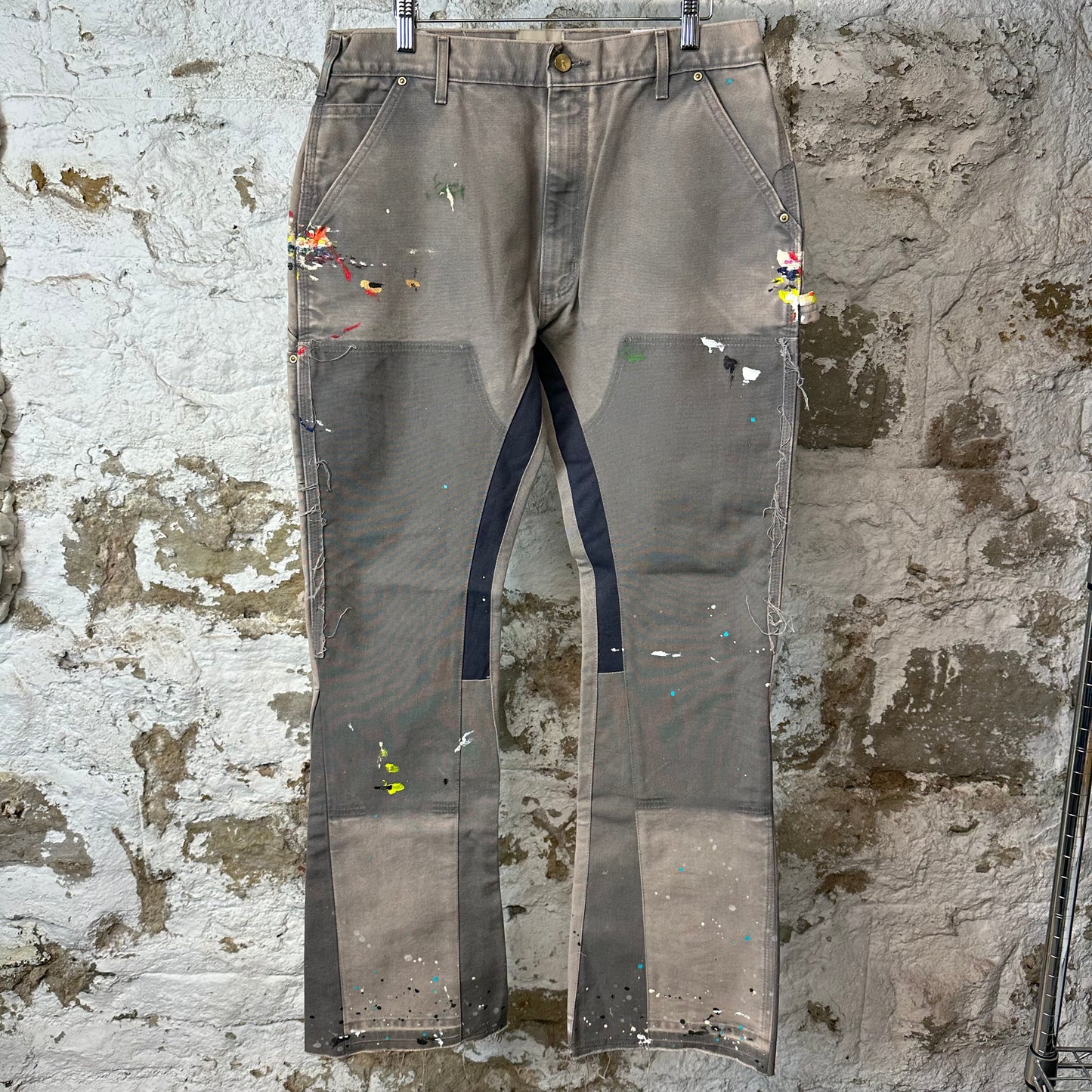 Gallery Department Grey Carpenter Flare Splatter Pants Sz 32