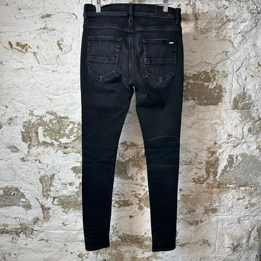 Amiri MX1 Green Grey Plaid Black Denim Jeans Sz 30