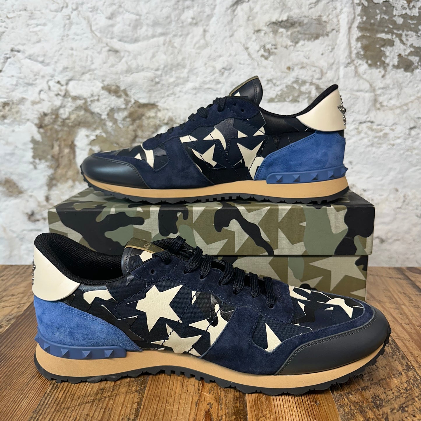 Valentino Blue Camo Rock Runner Sneaker Sz 13 (46)