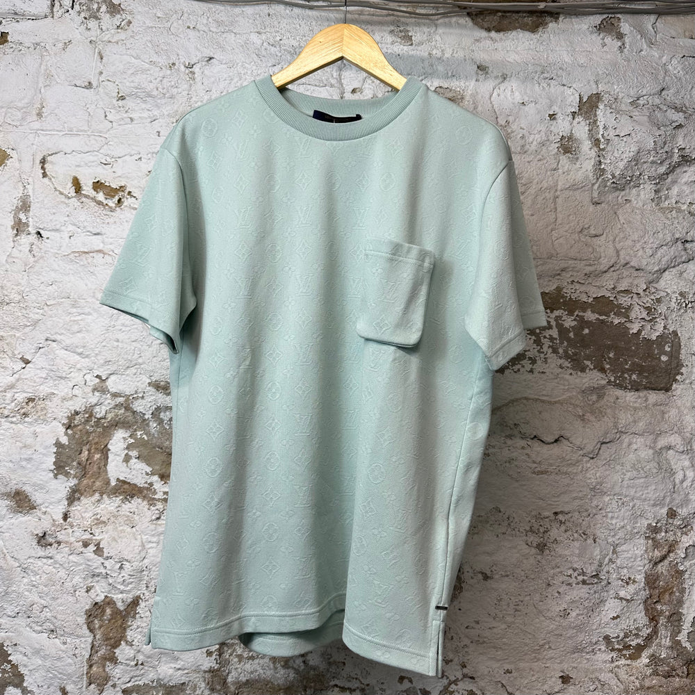 Louis Vuitton Monogram Pocket T-shirt Light Blue Sz L