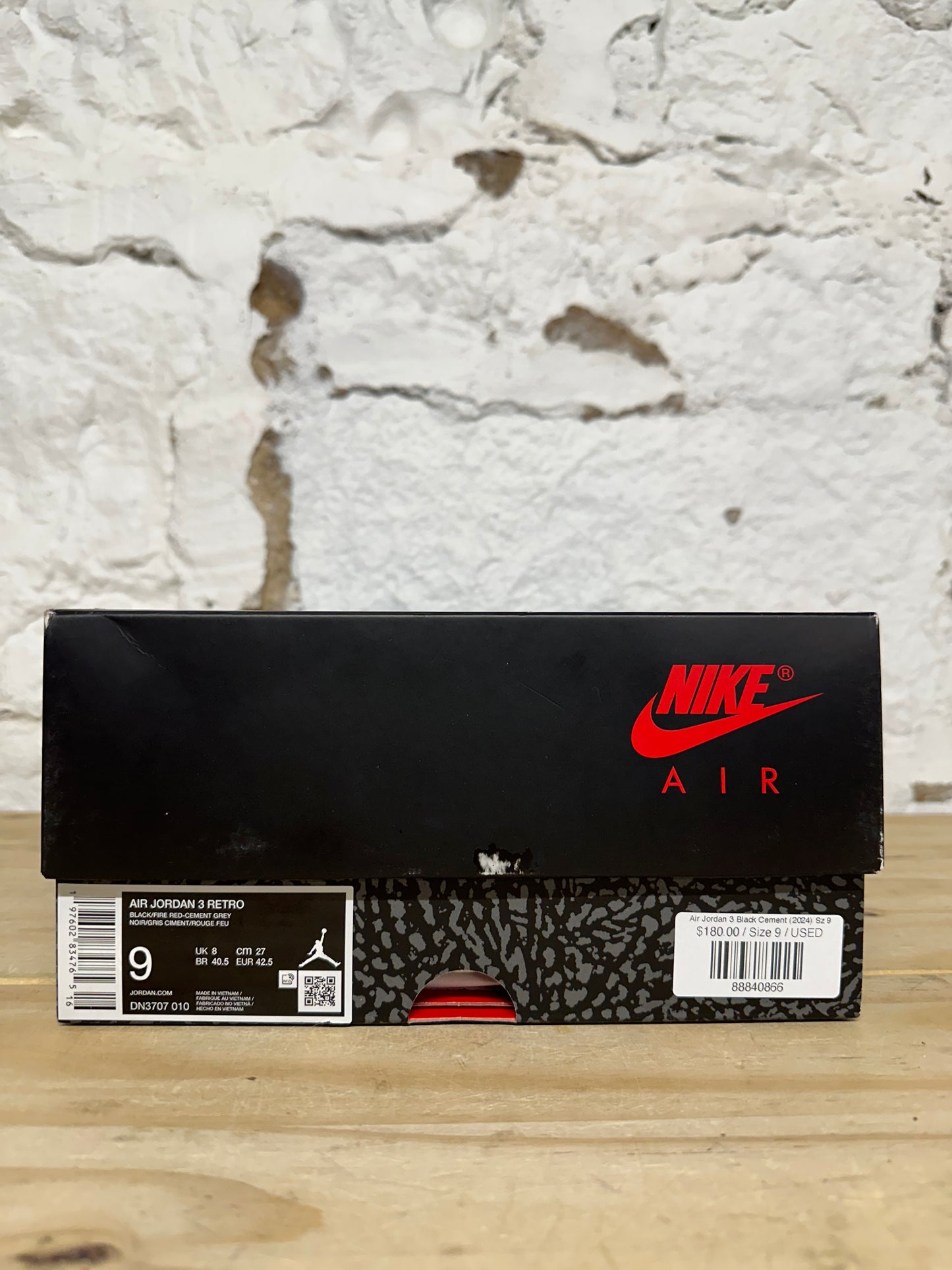Air Jordan 3 Black Cement (2024) Sz 9