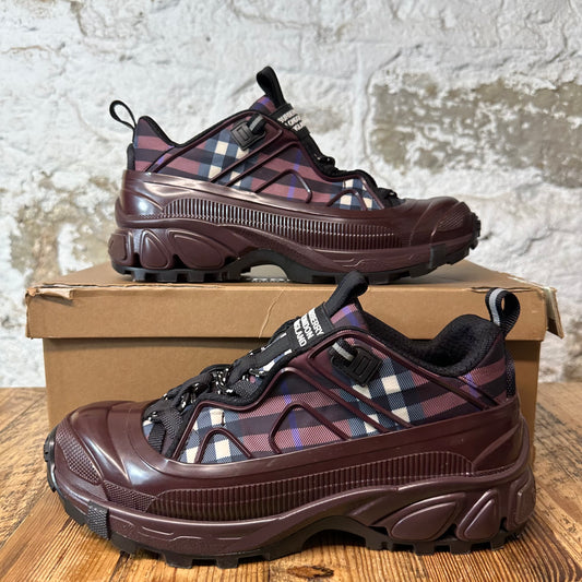 Burberry Arthur Deep Maroon Plaid Sneaker Sz 10 (43)