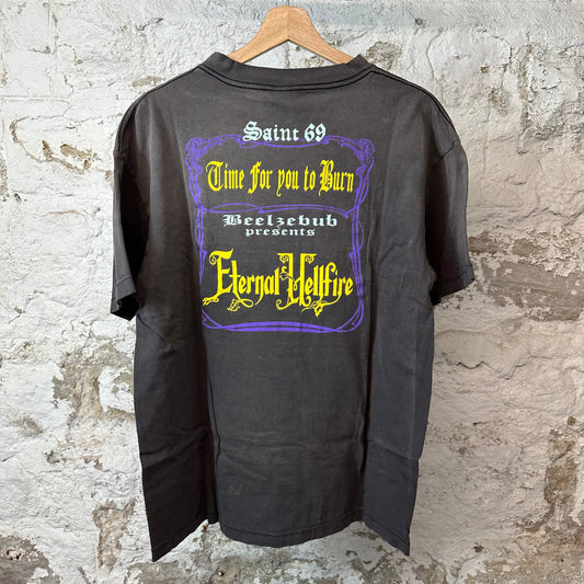 Saint Michael Devil Hand T-shirt Black Sz L DS