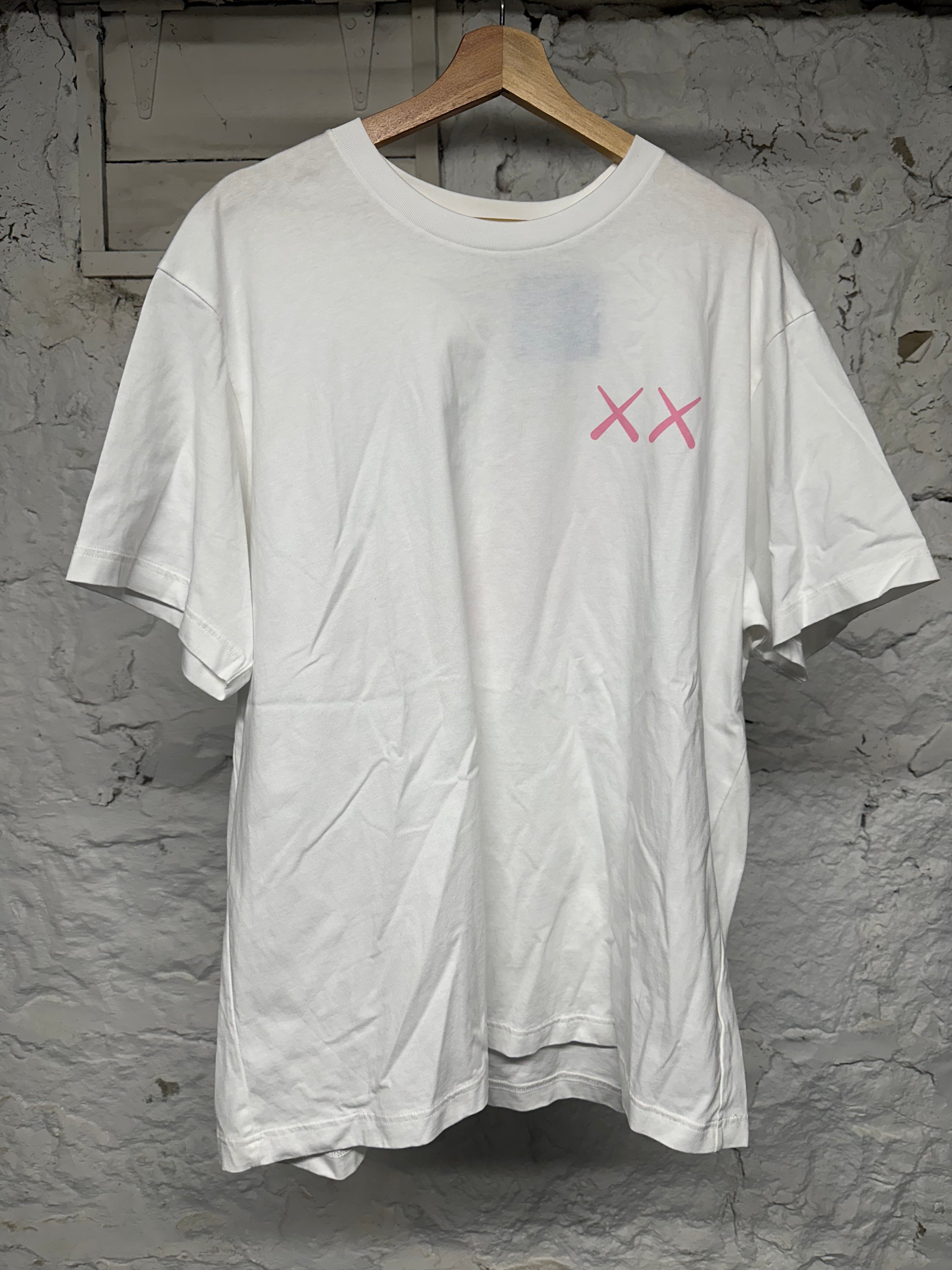 Kaws Uniqlo Pink Figure T-shirt White Sz 2XL DS