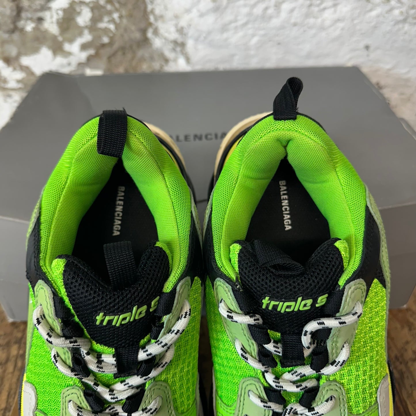 Balenciaga Triple S Green Yellow Black Sneaker Sz 7 (40)