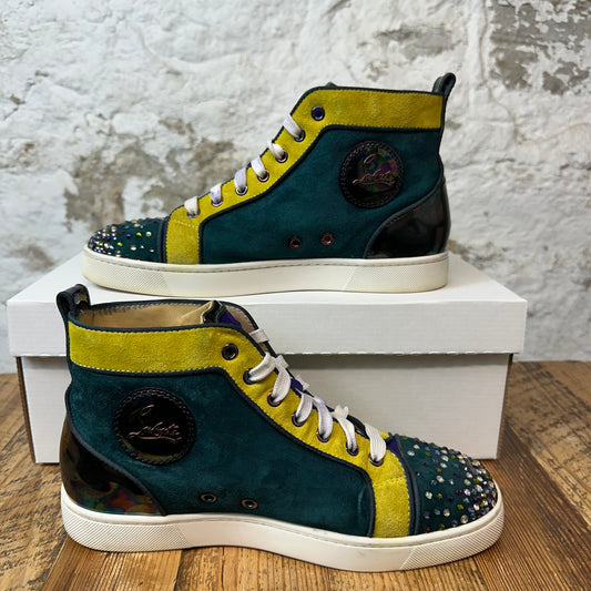 Christian Louboutin Multicolor Sparkle High Sneaker Sz 7 (40) No Box