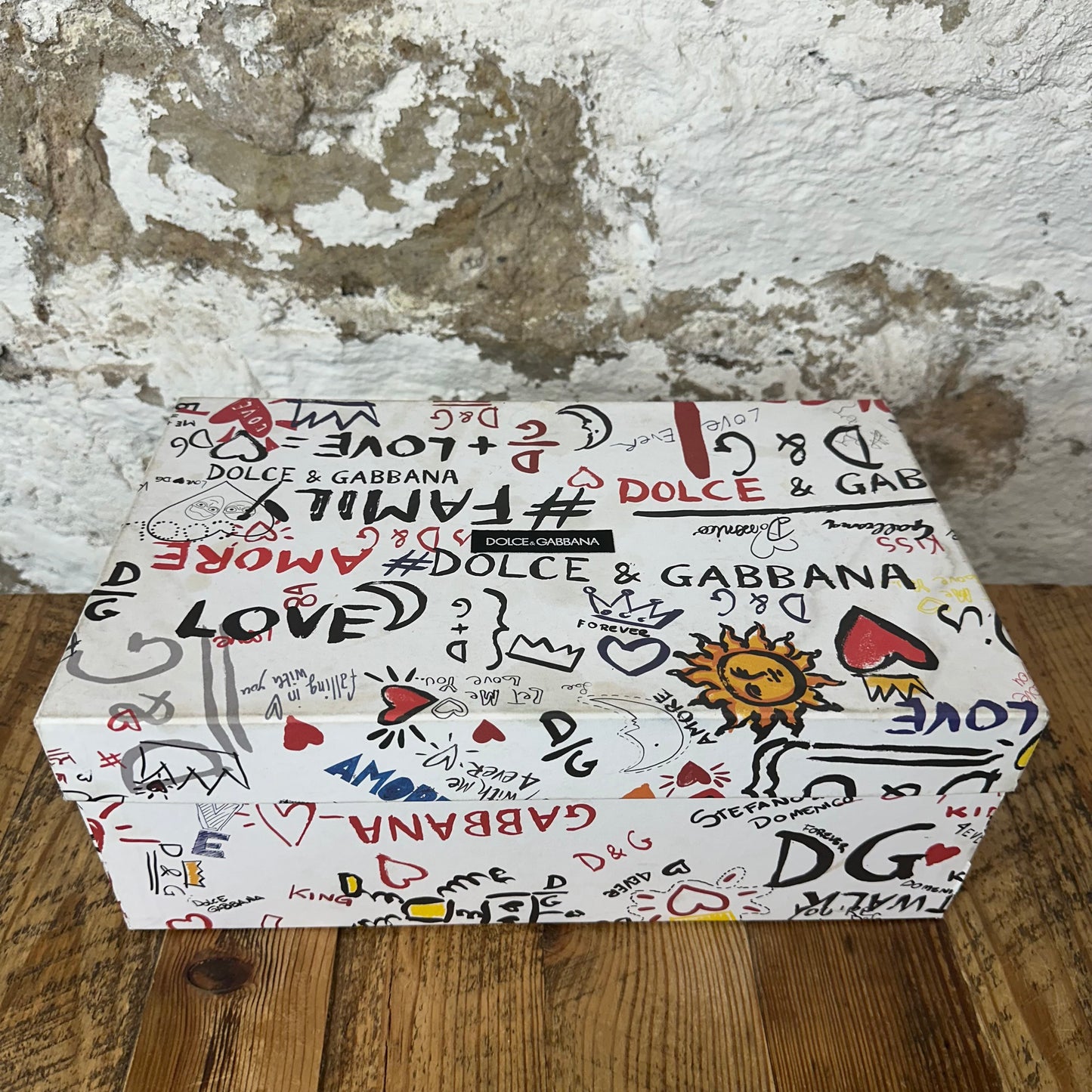 Dolce Gabanna Silver Black Cream Portofino Sneaker Sz 8.5