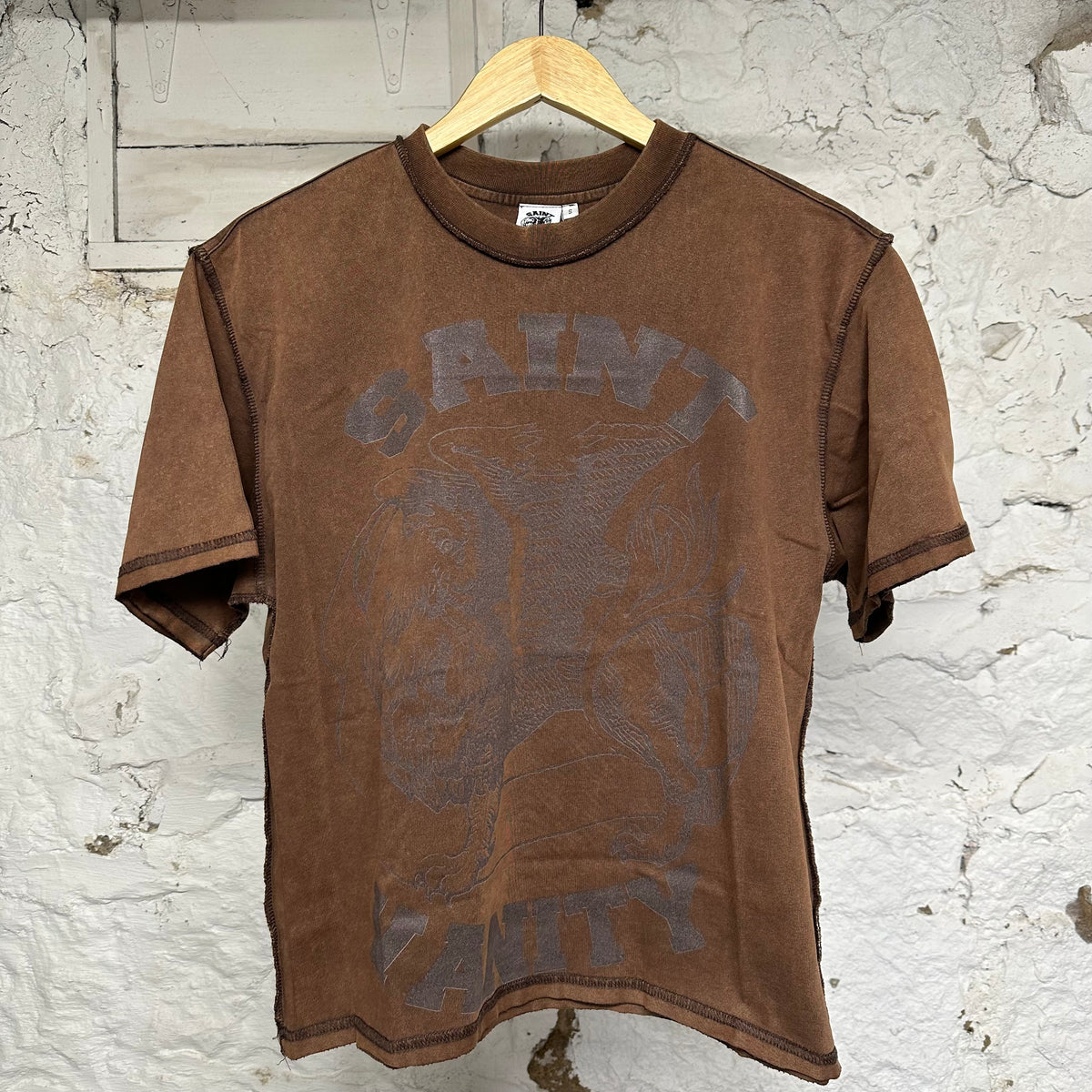 Saint Vanity Griffin T-Shirt Brown Sz S