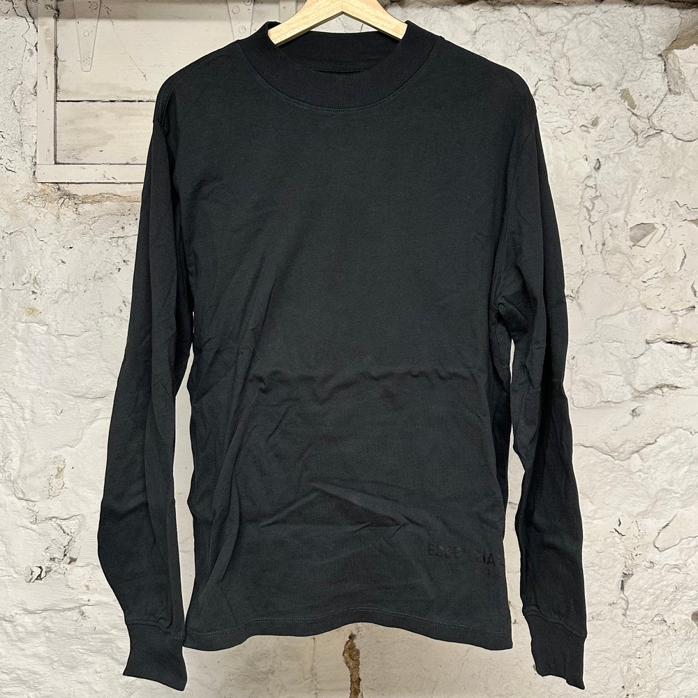 Fear of God Essentials Back Spellout Black L/S T-Shirt Sz S