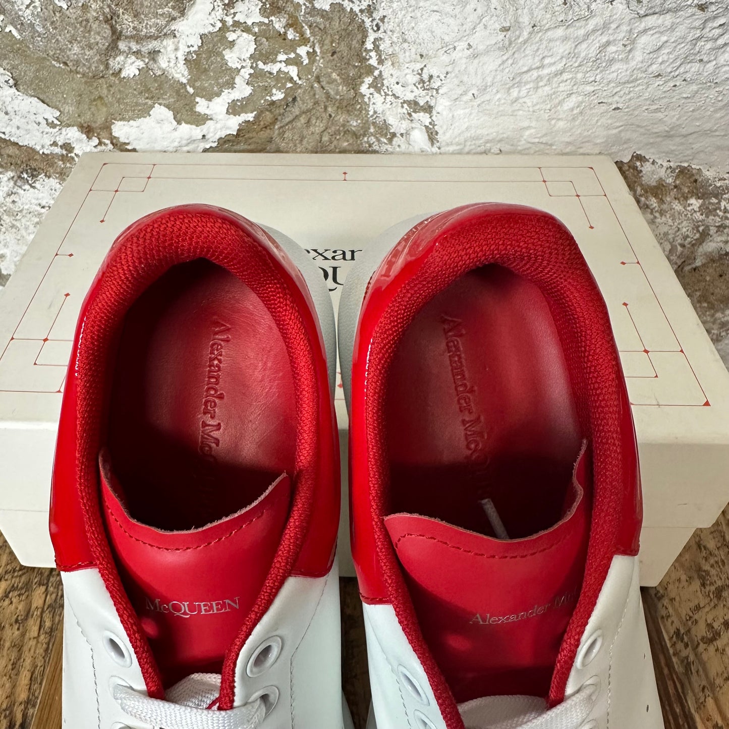 Alexander Mcqueen Red Wax Tab White Sneaker Sz 11 (44)