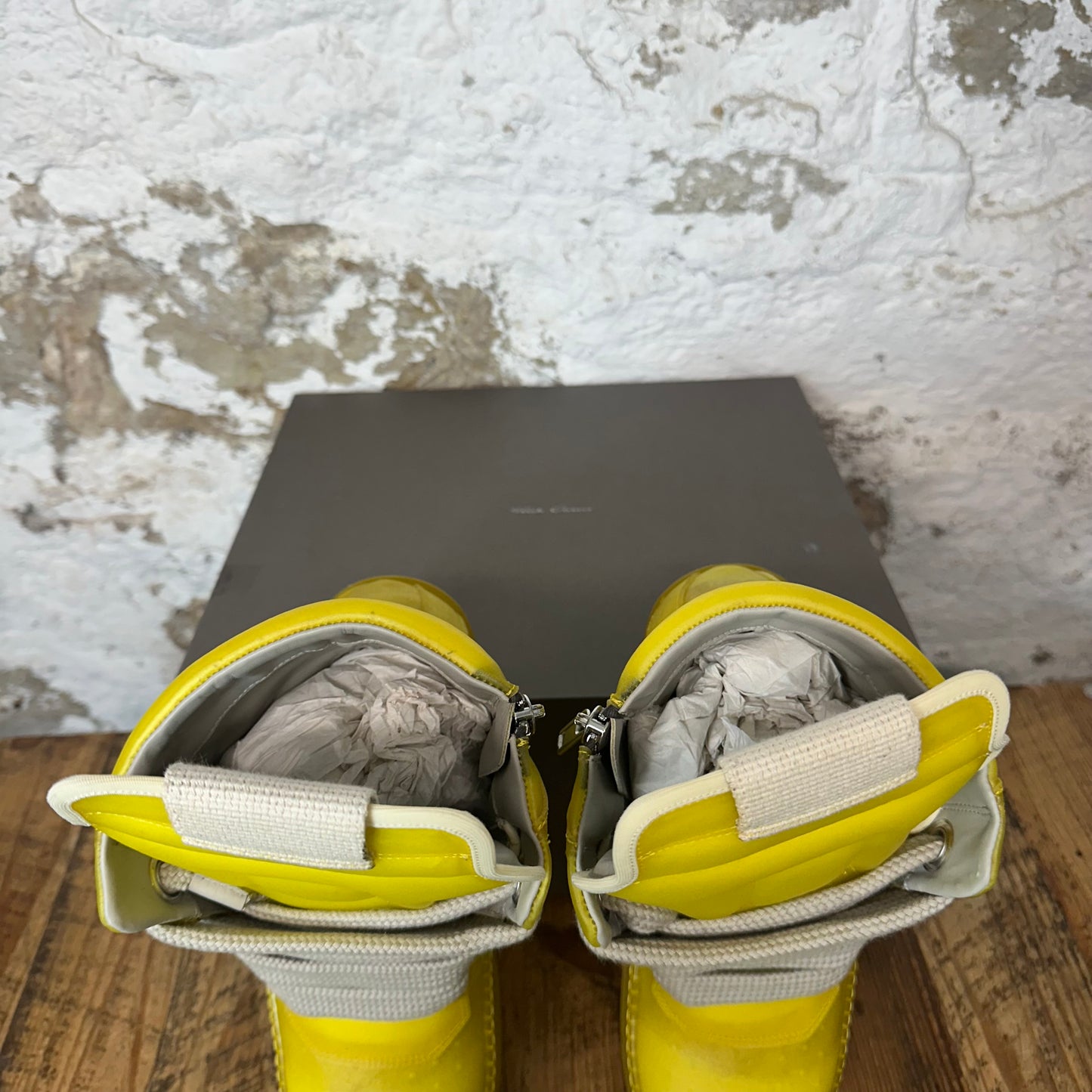 Rick Owens Geobasket Lemon Clear Sneaker Sz 9 (42)