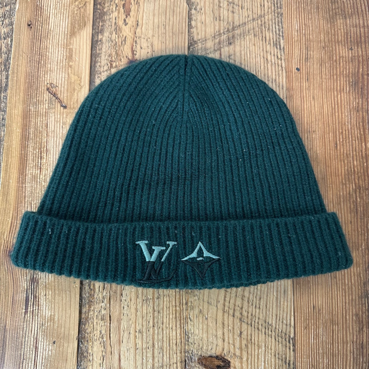 Louis Vuitton Dual Logo Green Beanie