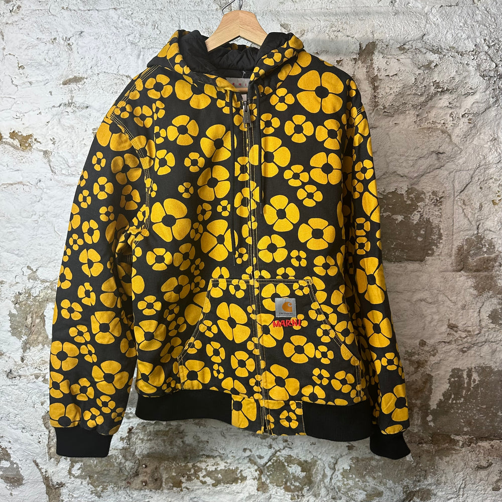 Marni Carhartt WIP Yellow Floral Black Jacket Sz L