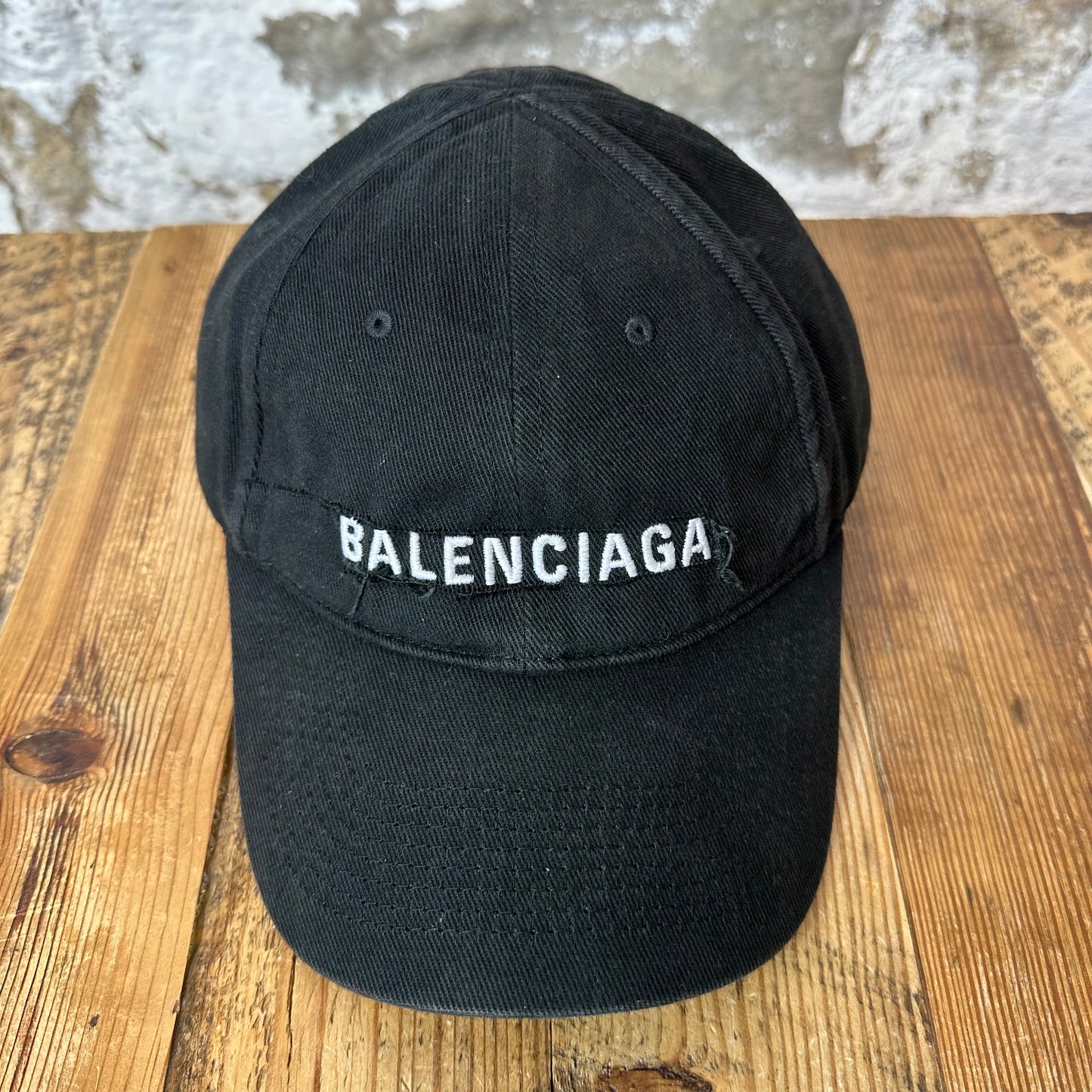 Balenciaga Classic Embroidered Logo Black Hat Sz L