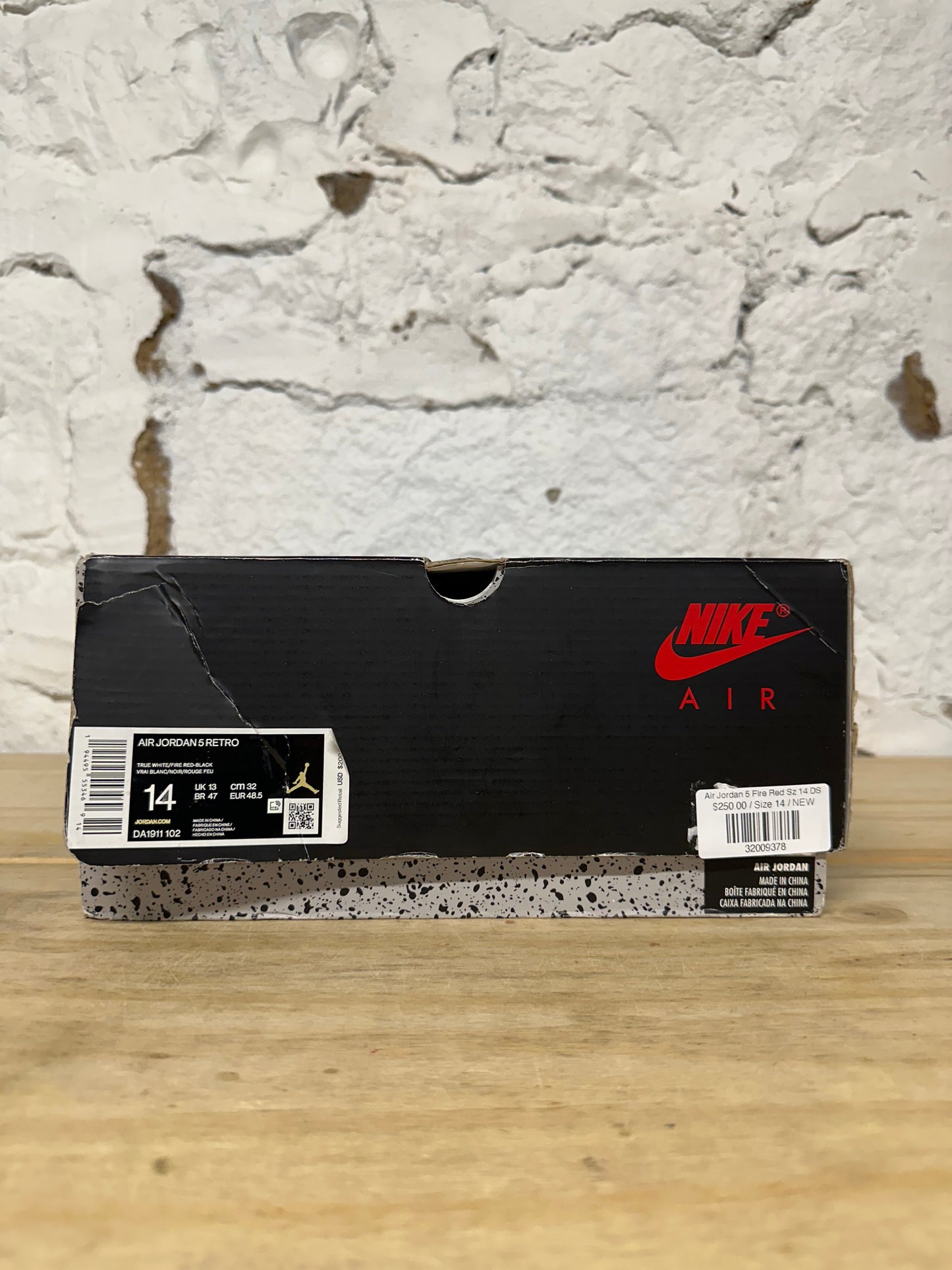 Air Jordan 5 Fire Red Silver Tongue Sz 14 DS