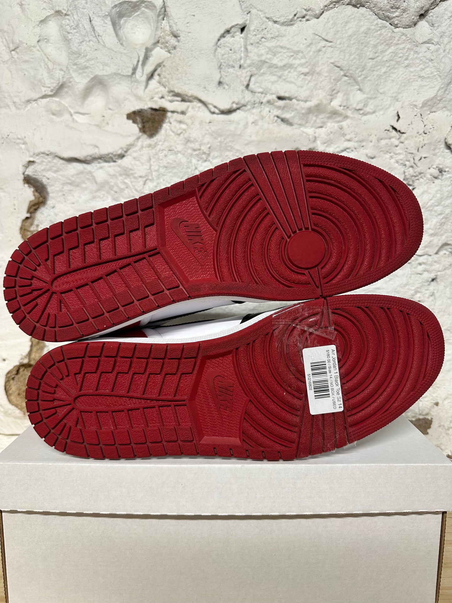 Air Jordan 1 High Black Toe Sz 14