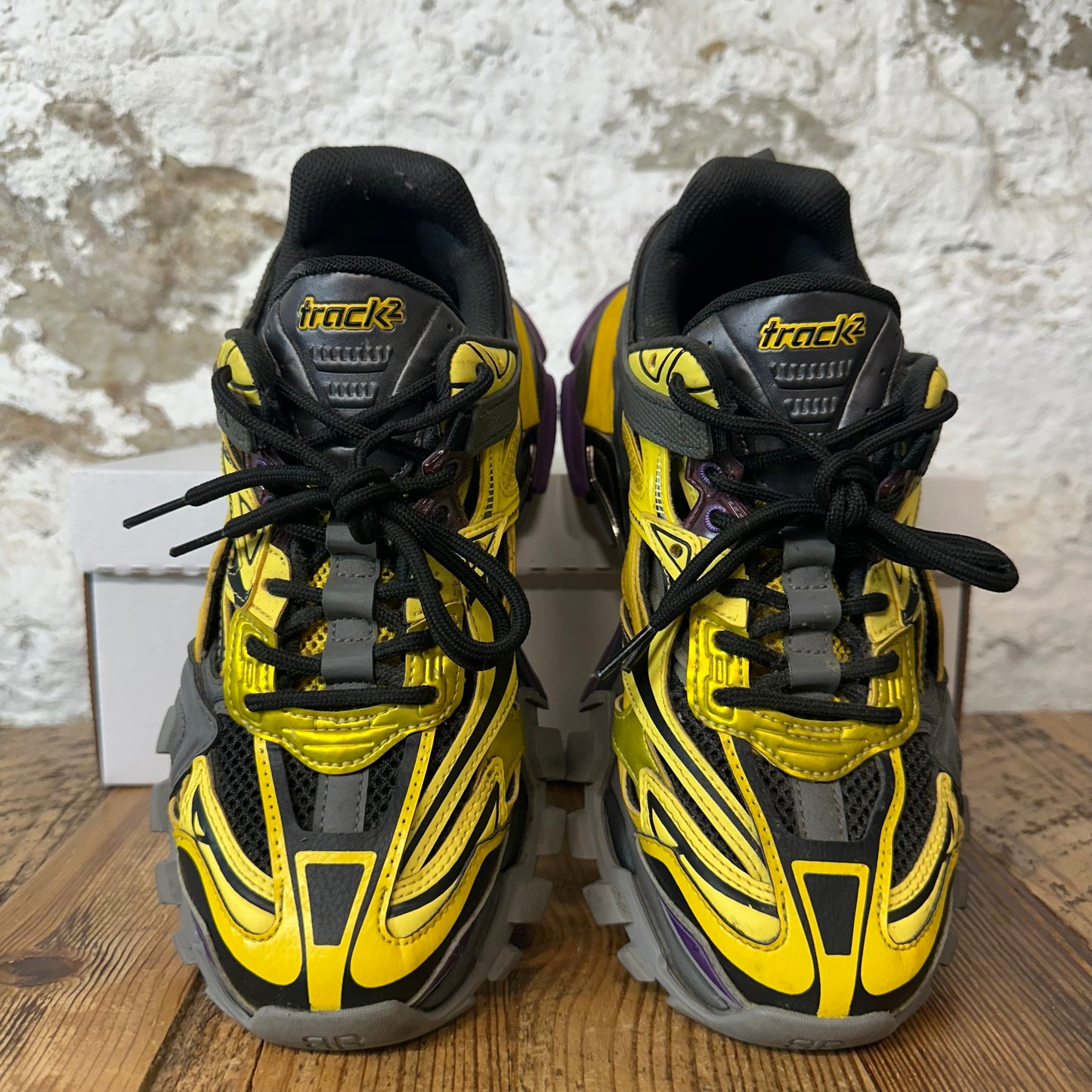 Balenciaga Track 2 Yellow Black Purple Sneaker Sz 6 (38)