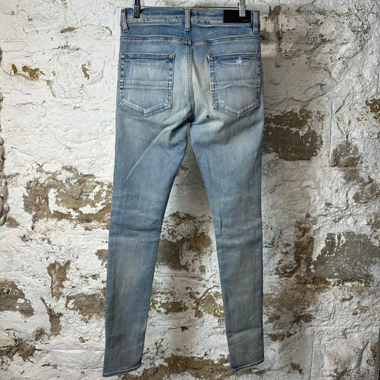Amiri MX1 Blue Paisley Blue Denim Jeans Sz 29