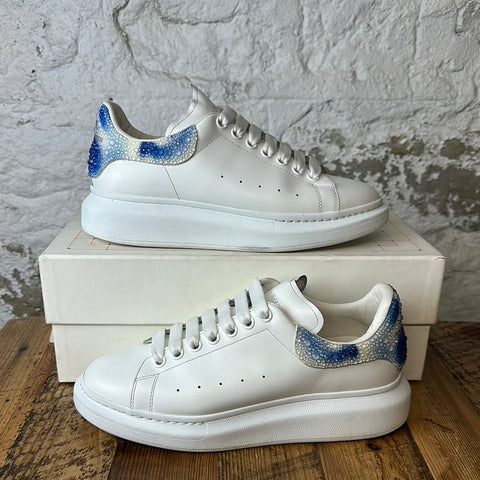 Alexander Mcqueen Blue Sparkle White Sneaker Sz 8 (41)