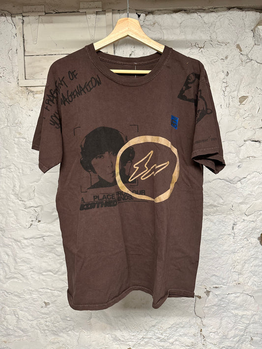 Travis Scott Fragment Brown T-Shirt Sz L