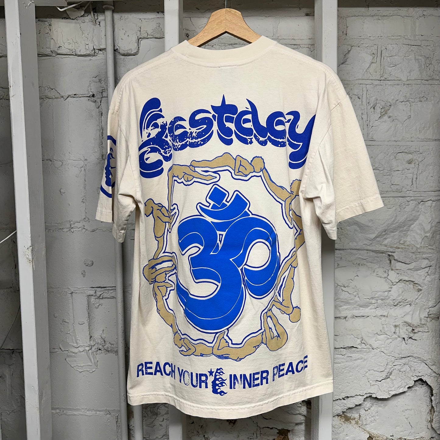 Hellstar Yoga Cream Blue T-Shirt Sz M