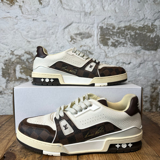 Louis Vuitton Damier Ebene White Cream Trainer Sneaker Sz 10 (8.5LV)