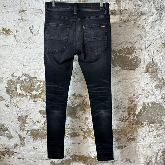 Amiri MX1 Cracked Blue Black Denim Jeans Sz 28