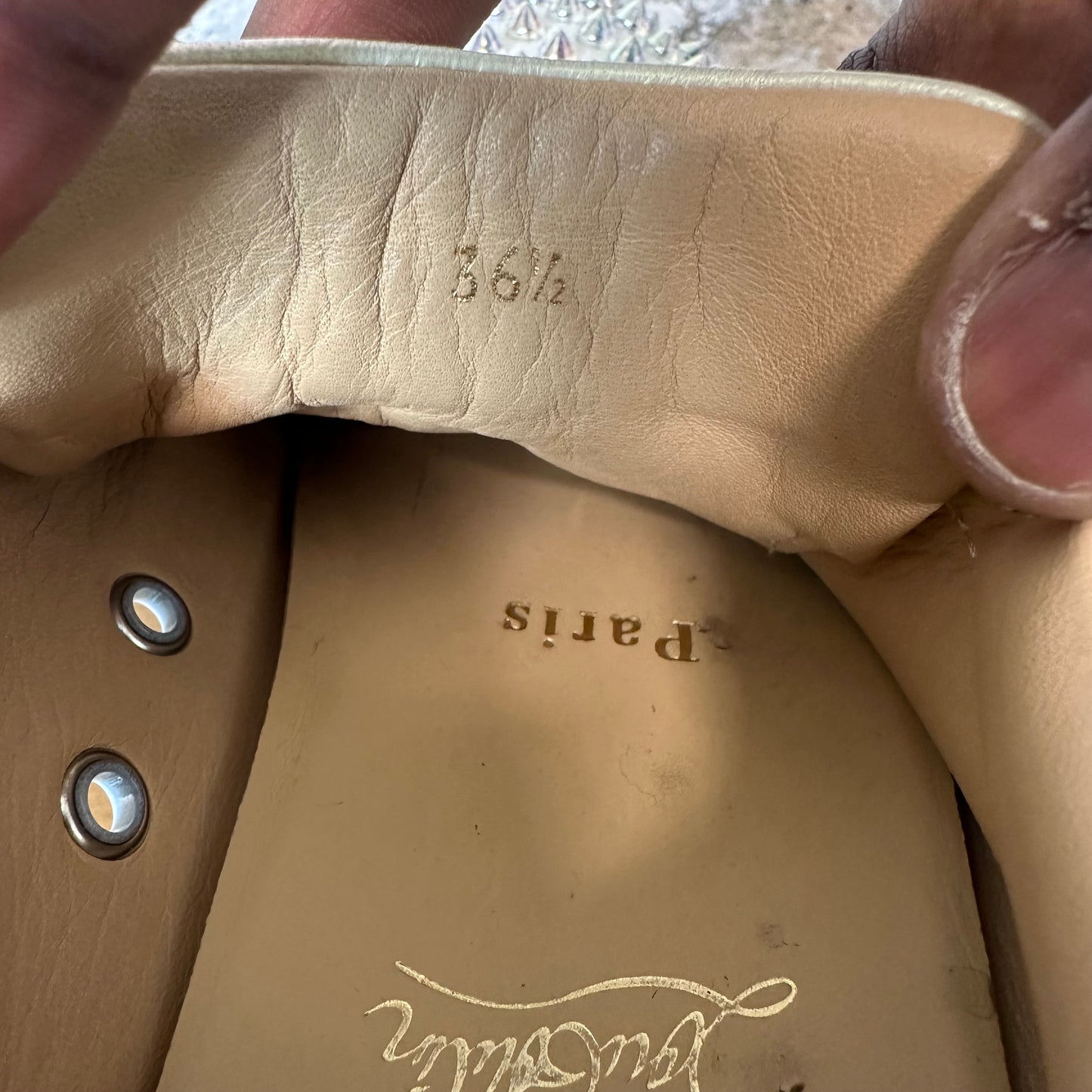 Christian Louboutin Low Snow Silver Spike Sneaker Sz 4.5 (36.5)