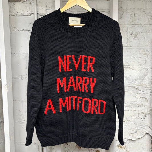 Gucci Never Marry A Mitford Black Crewneck Sz M