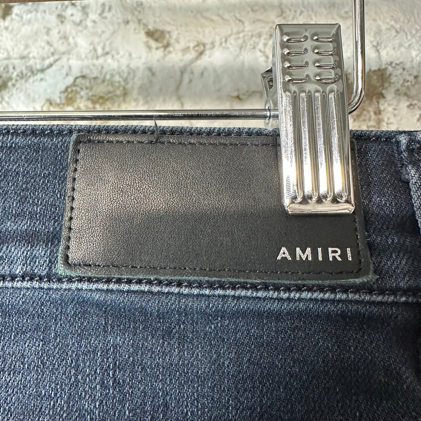 Amiri MX1 Red Suede Faded Black Denim Jeans Sz 29