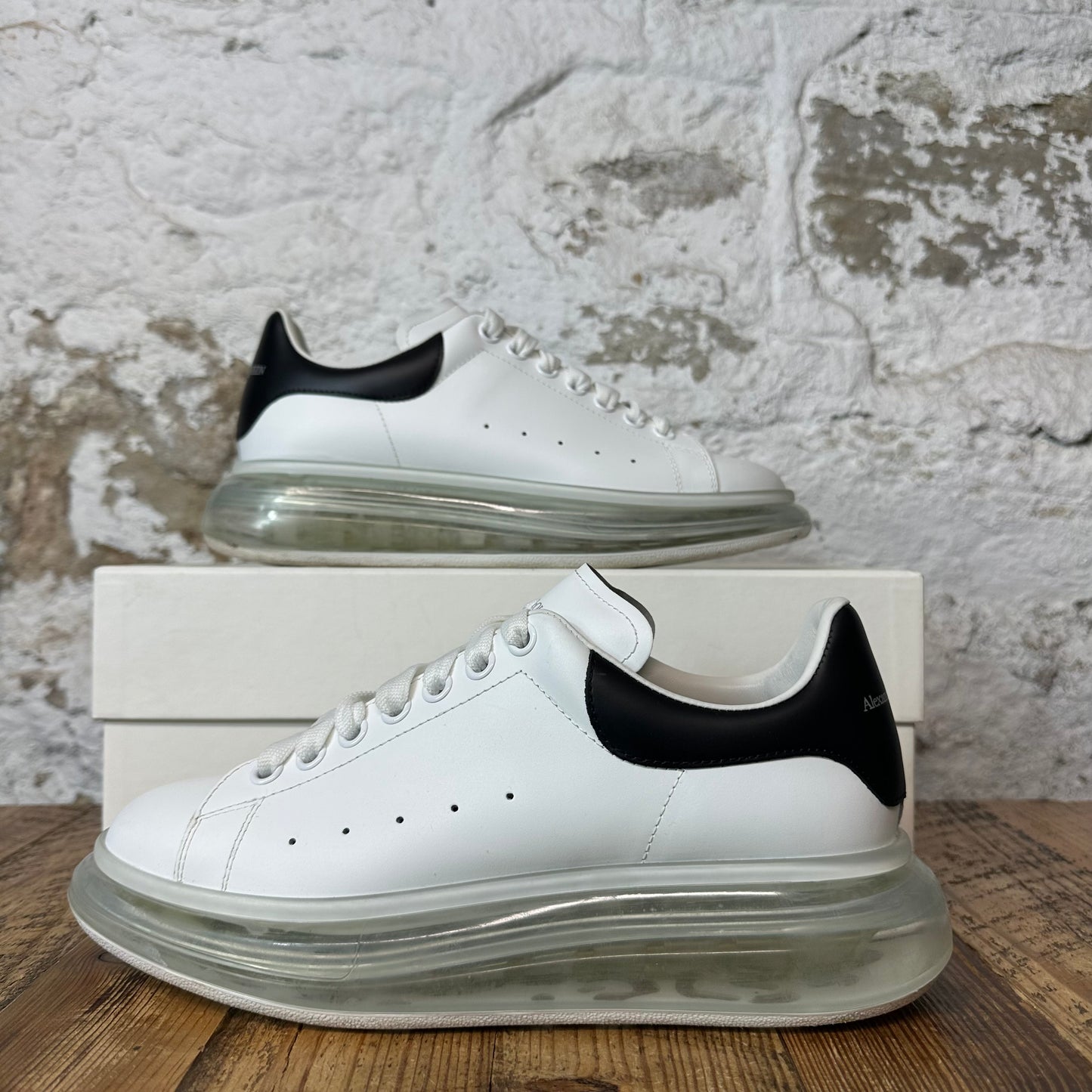 Alexander Mcqueen Black Tab White Bubble Sole Sneaker Sz 8.5 (41.5)