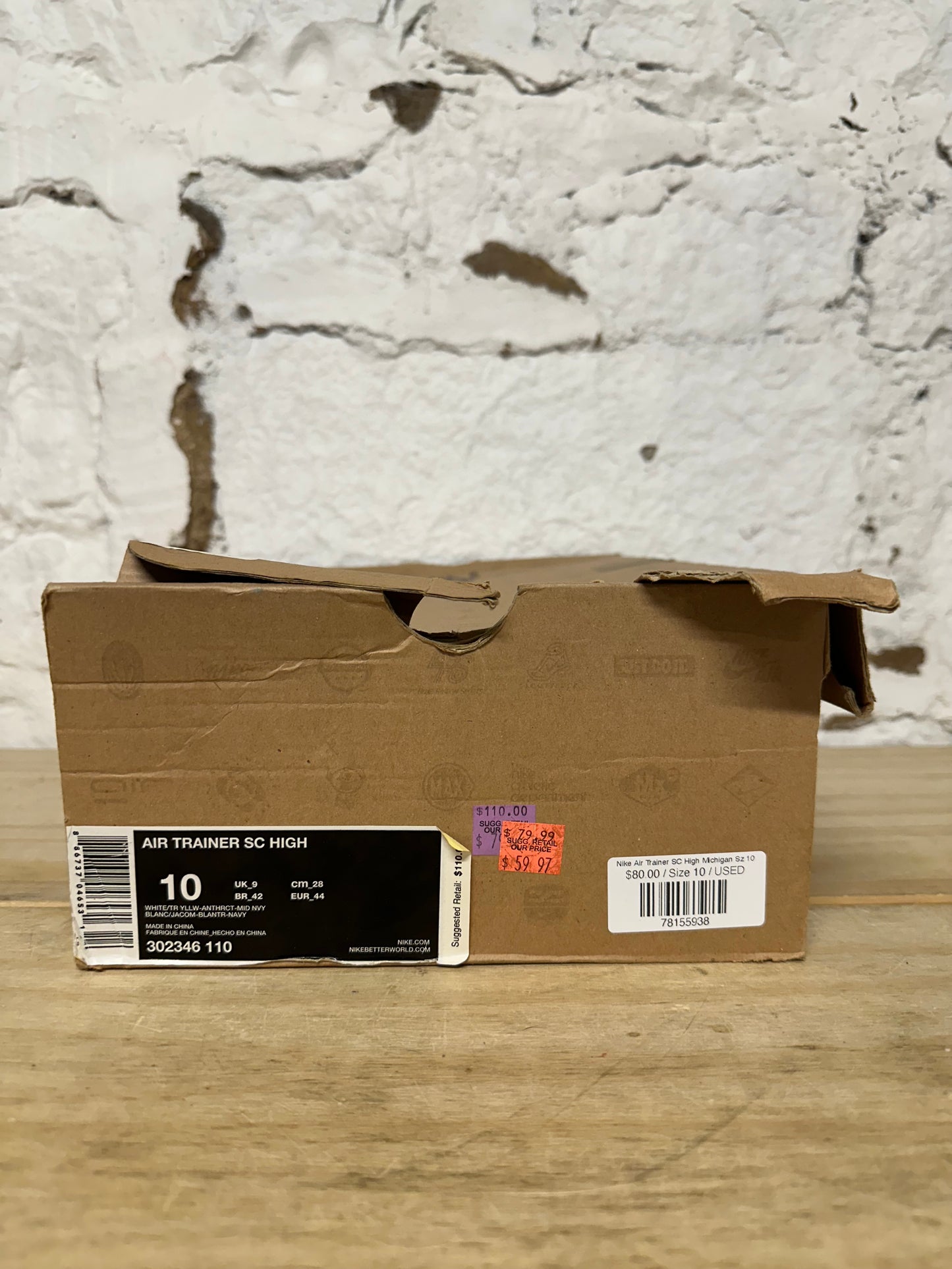 Nike Air Trainer SC High Michigan Sz 10