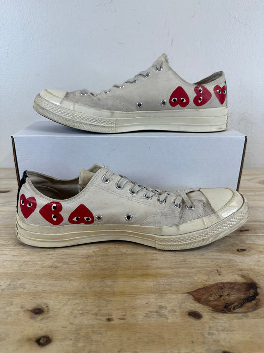 Converse Chuck Taylor All Star 70 Ox CDG Multi Heart White Sz 12