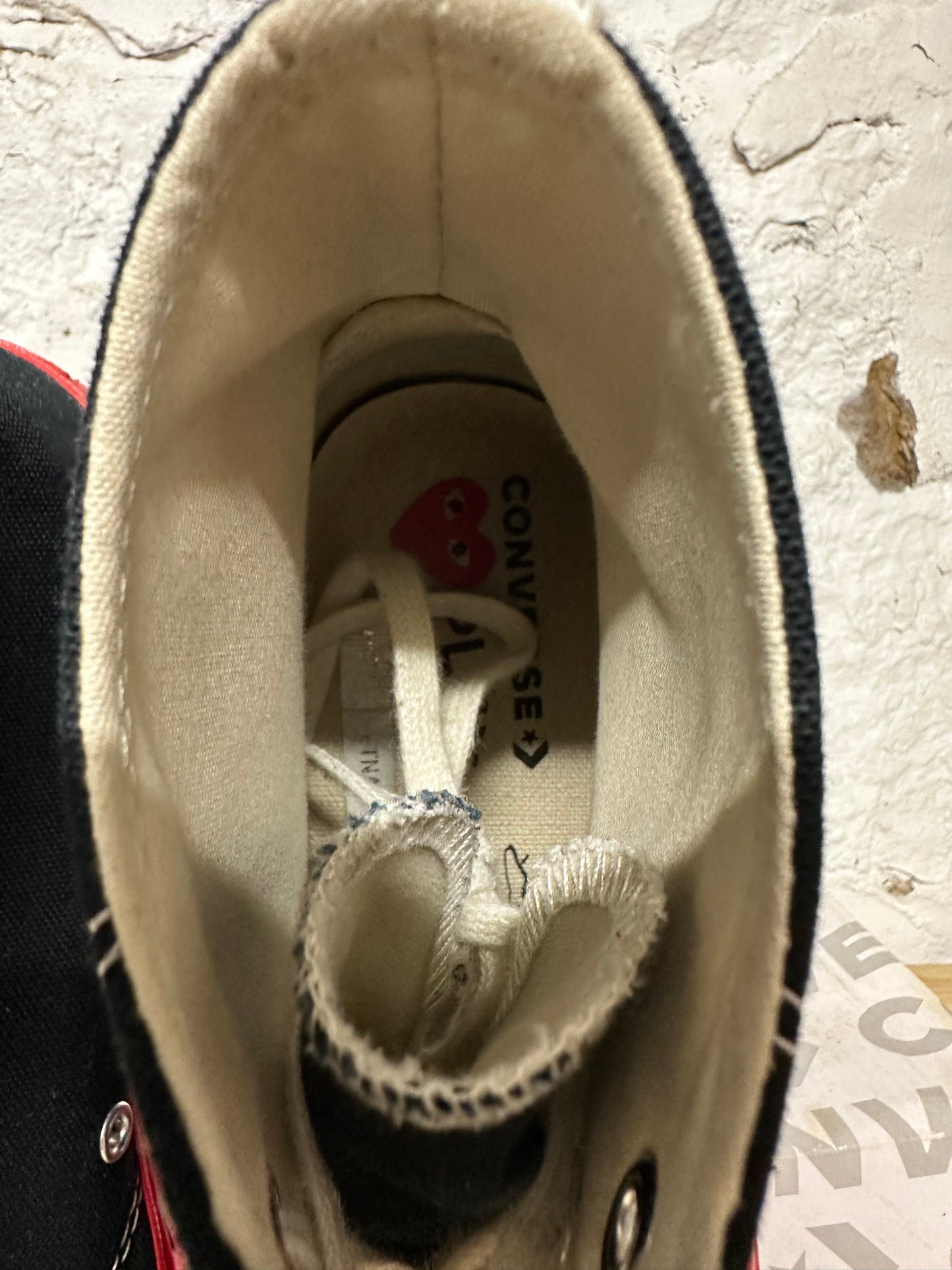 Converse CDG Black Red Sz 11