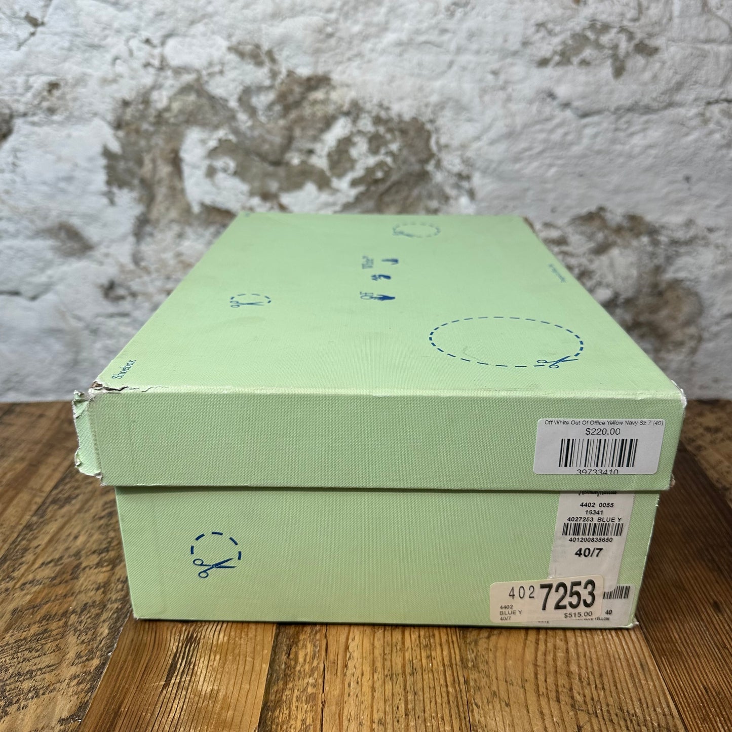 Off-White Out Of Office Yellow Navy Sz 7 (40)