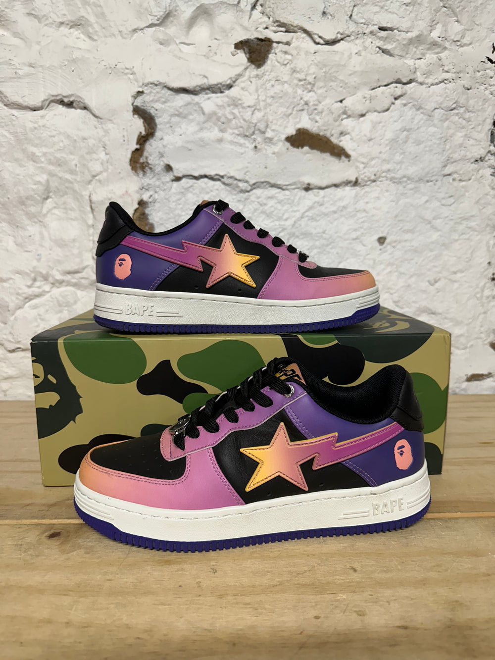 Bape Bapesta Pink Purple Sz 7