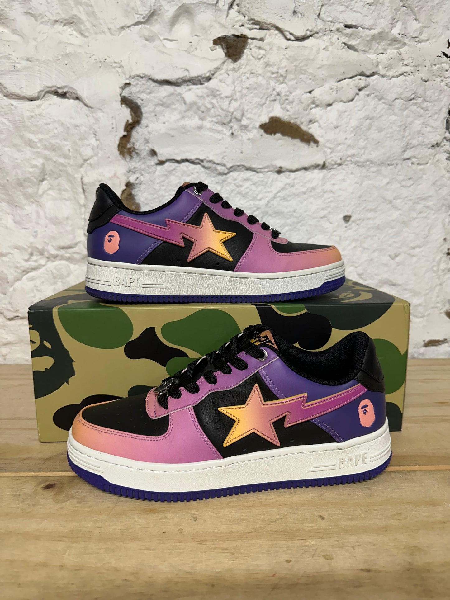 Bape Bapesta Pink Purple Sz 7
