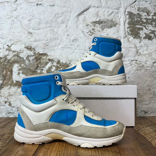Chanel High Blue White Trainer Sneaker Sz 5.5 (37.5)