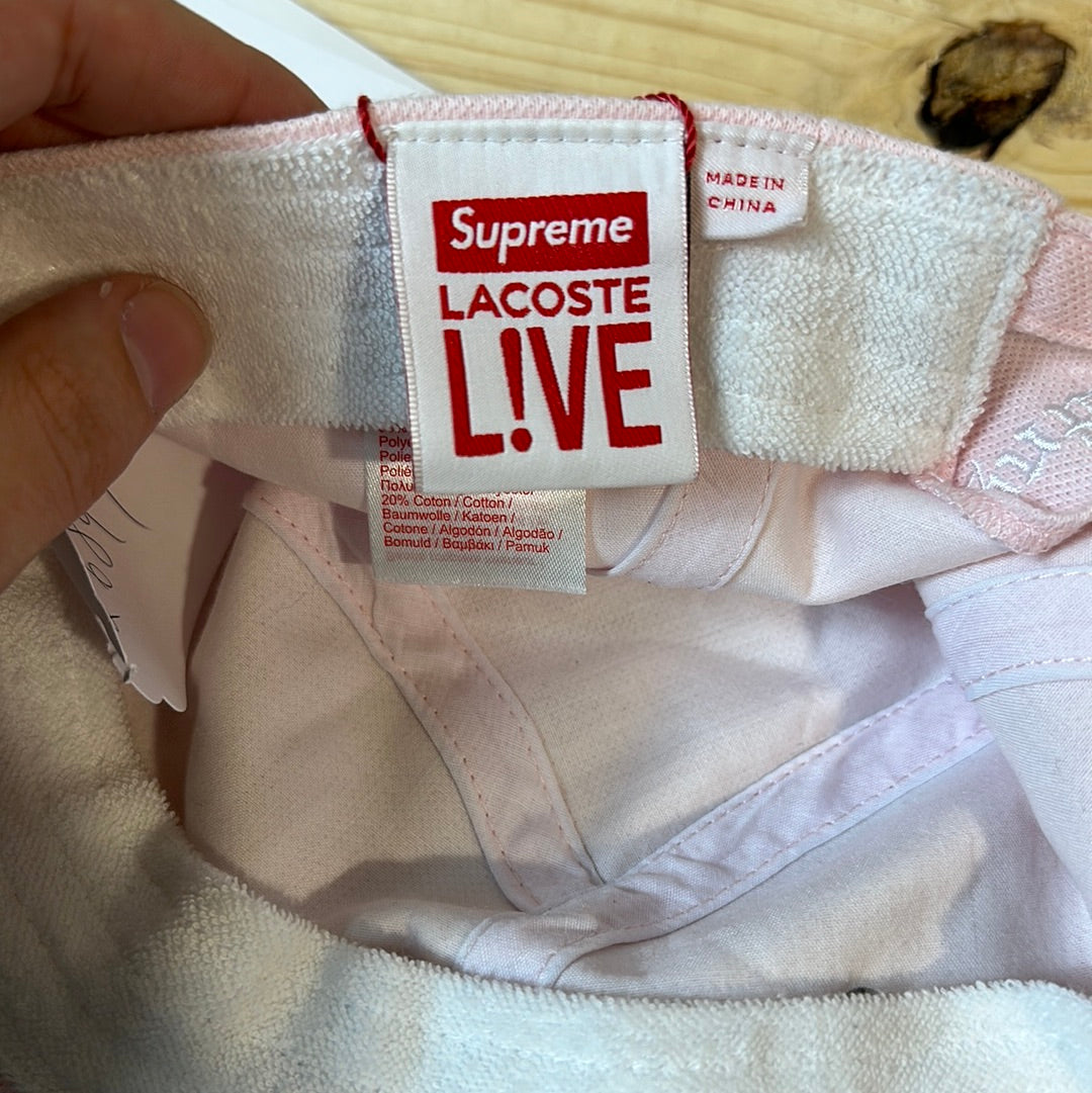 Supreme Lacoste Pique Knit Camp Cap Light Pink Hat