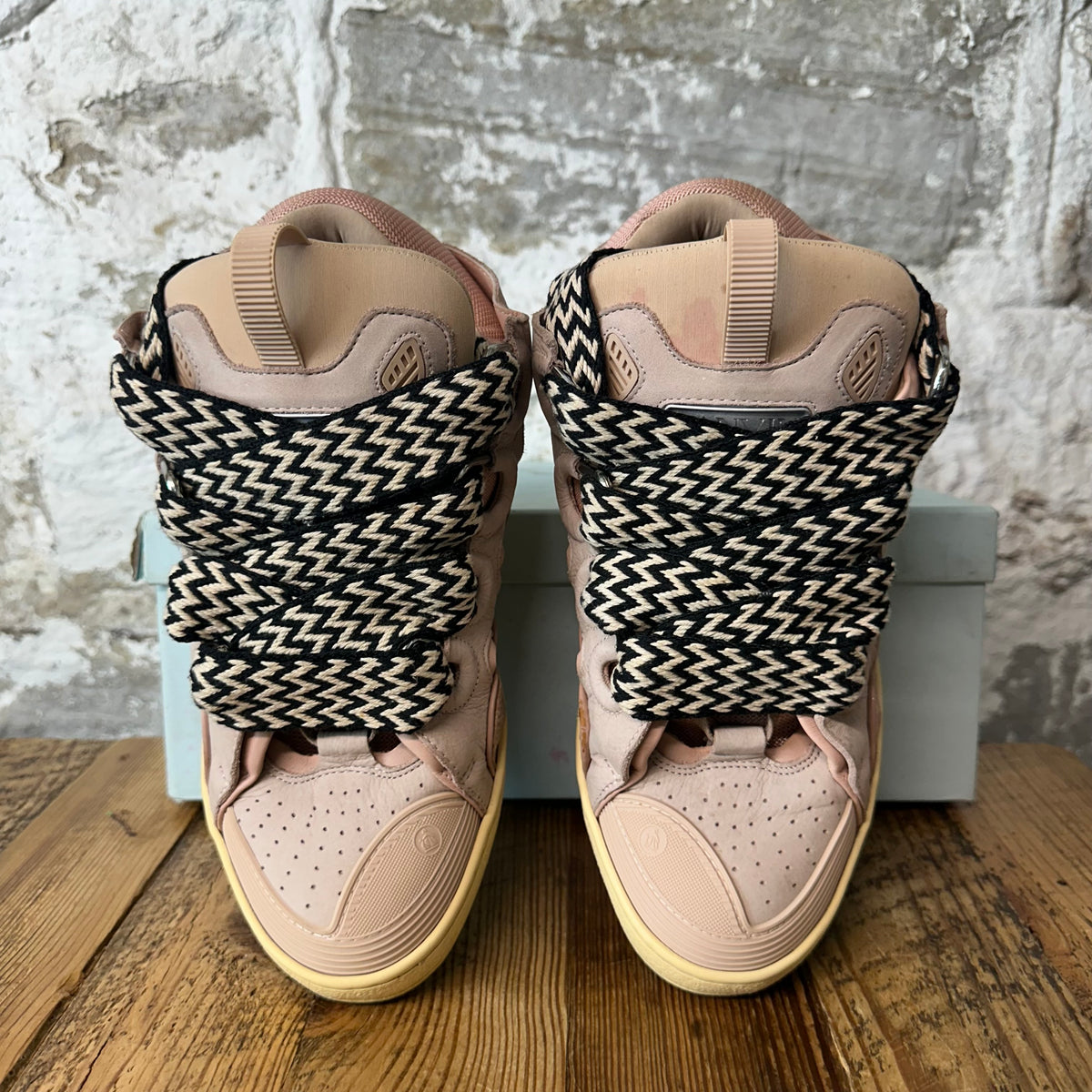 Lanvin Curb Black White Lace Pink Sneaker Sz 10 (43)
