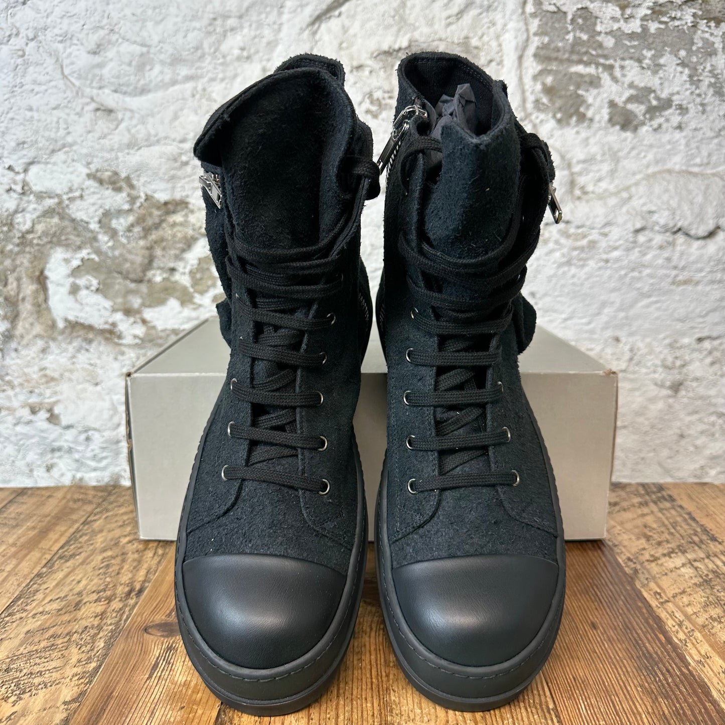 Rick Owens Triple Black Cargo Pocket Sneaker DS