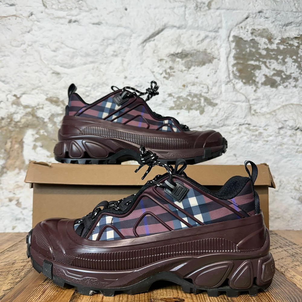 Burberry Arthur Deep Maroon Plaid Sneaker Sz 10 (43)
