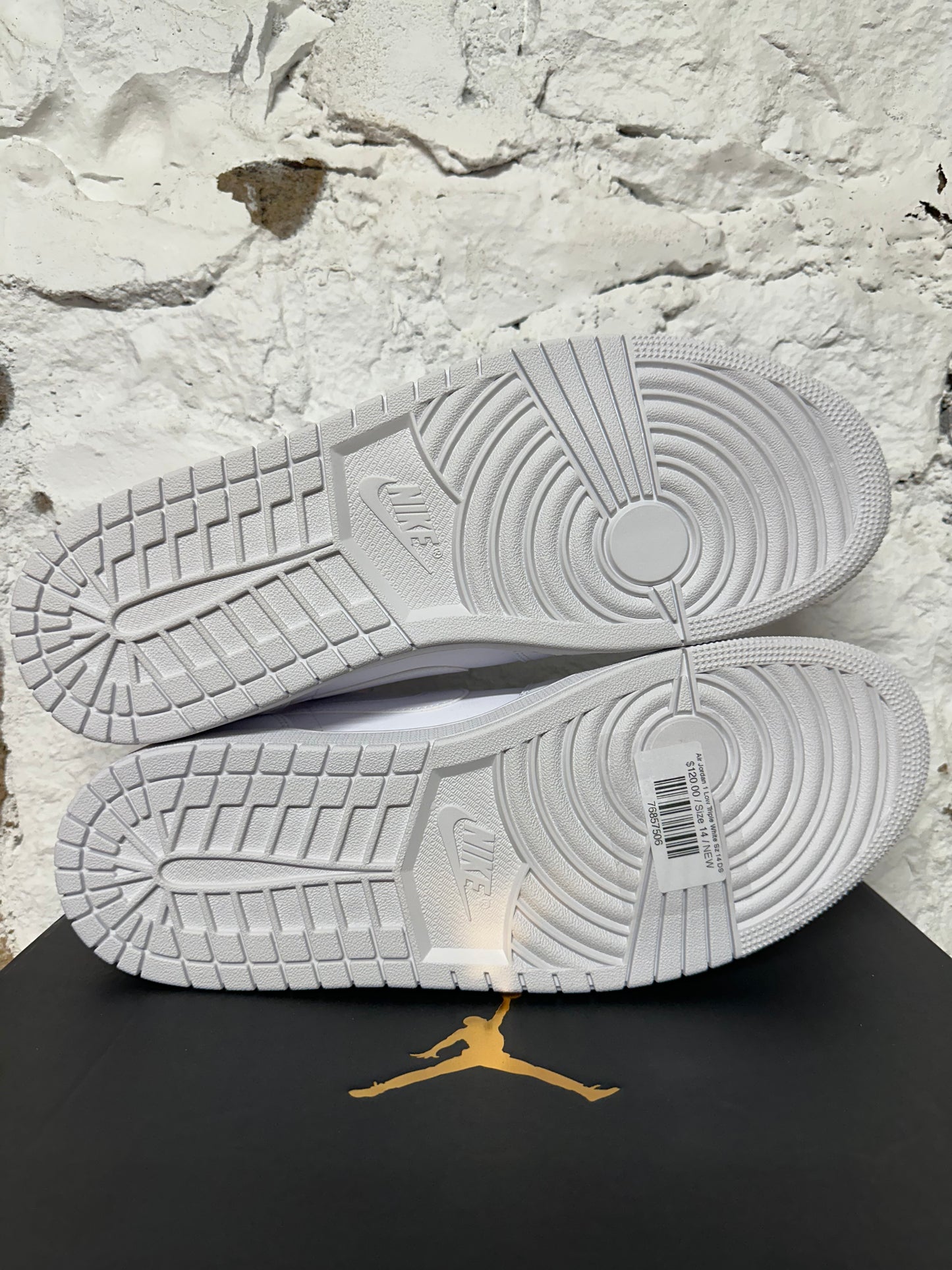 Air Jordan 1 Low Triple White Sz 14 DS